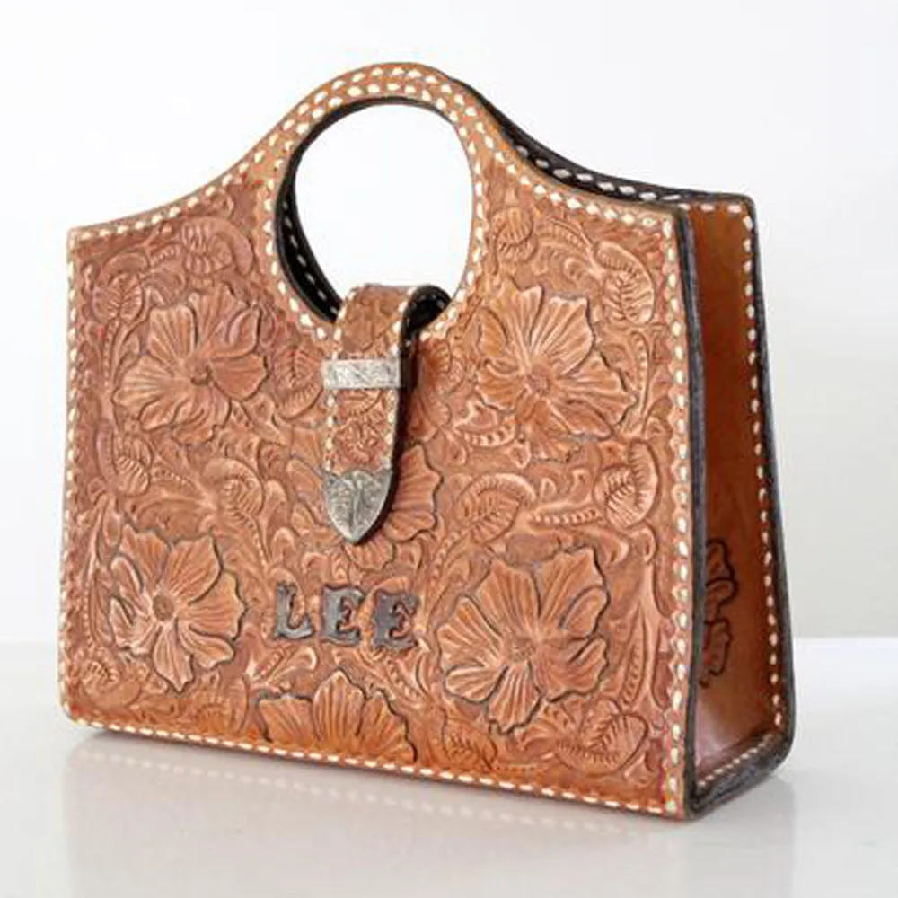 ADBG383BR American Darling Hand Tooled Genuine Leather Women Bag Western Handbag Purse