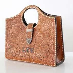ADBG383BR American Darling Hand Tooled Genuine Leather Women Bag Western Handbag Purse
