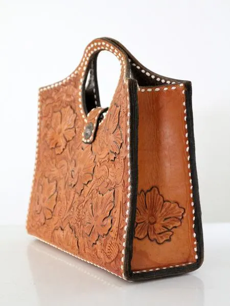 ADBG383BR American Darling Hand Tooled Genuine Leather Women Bag Western Handbag Purse