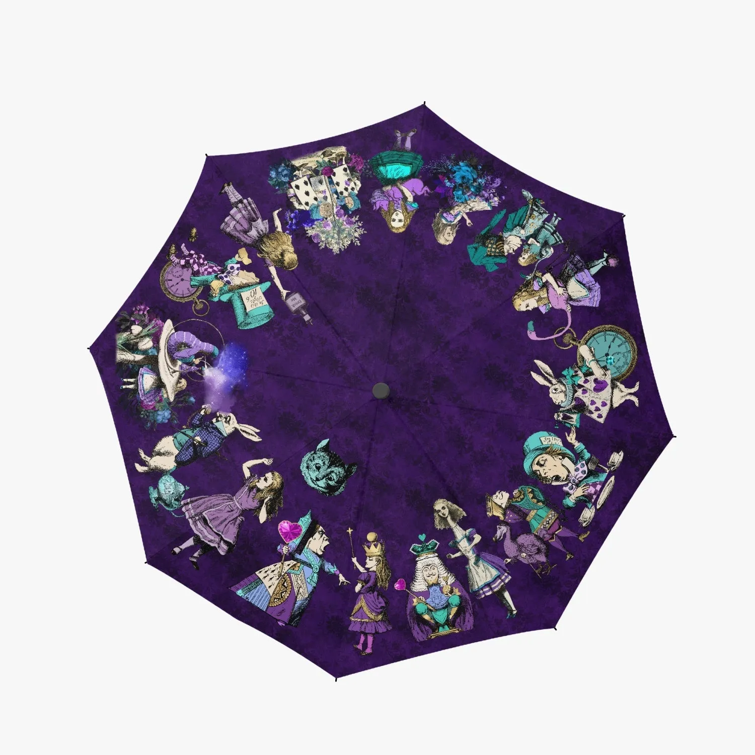 Alice In Wonderland Automatic Umbrella - Mad Hatter Tea Party Parasol (UMDA)