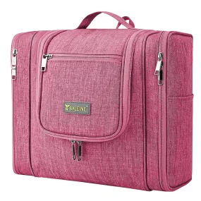 BALEINE Toiletry Bag for Women and Men, Water-Resistance Cosmetic Bags Makeup Organizer for Toiletries with Hanging Hook (Extra Large, Pink)