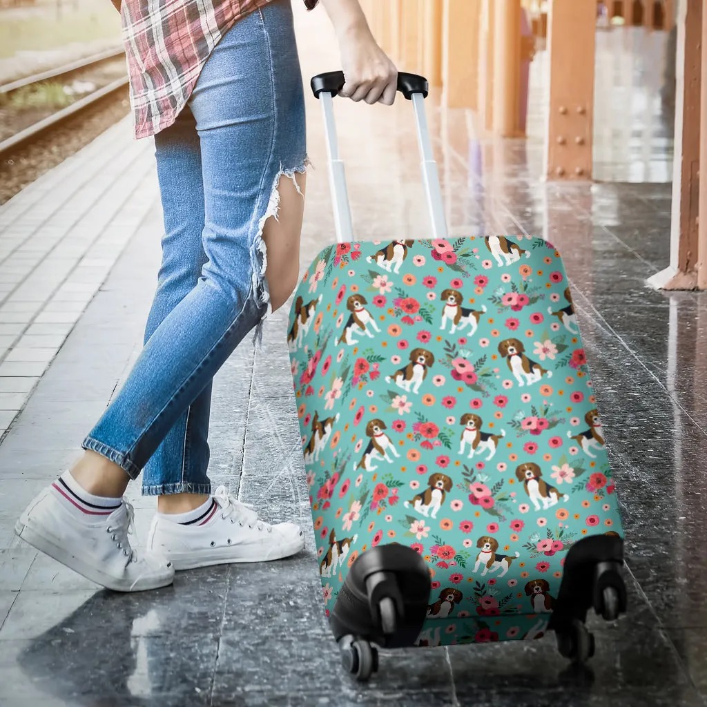 Beagle Flower Luggage Cover