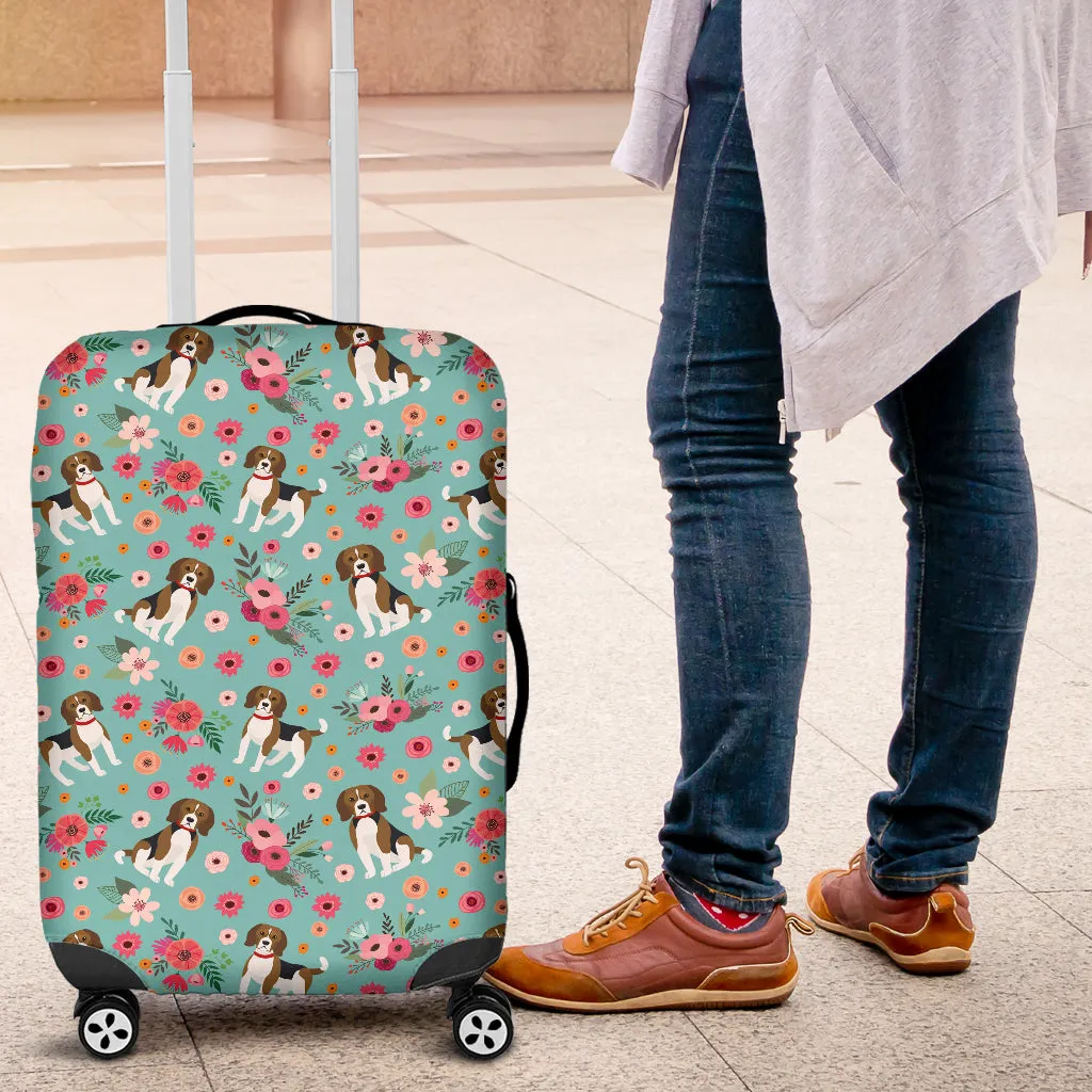 Beagle Flower Luggage Cover