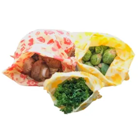Beeswax Food Storage Bag Set (Classic Kitchen Print)