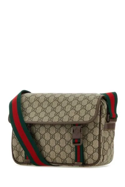 BEIGE SHOULDER BAG IN GG SUPREME