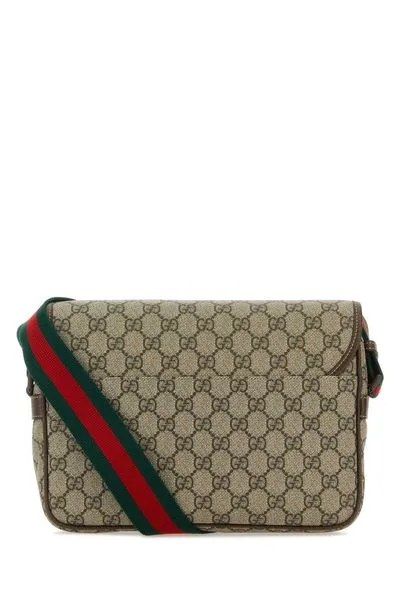 BEIGE SHOULDER BAG IN GG SUPREME