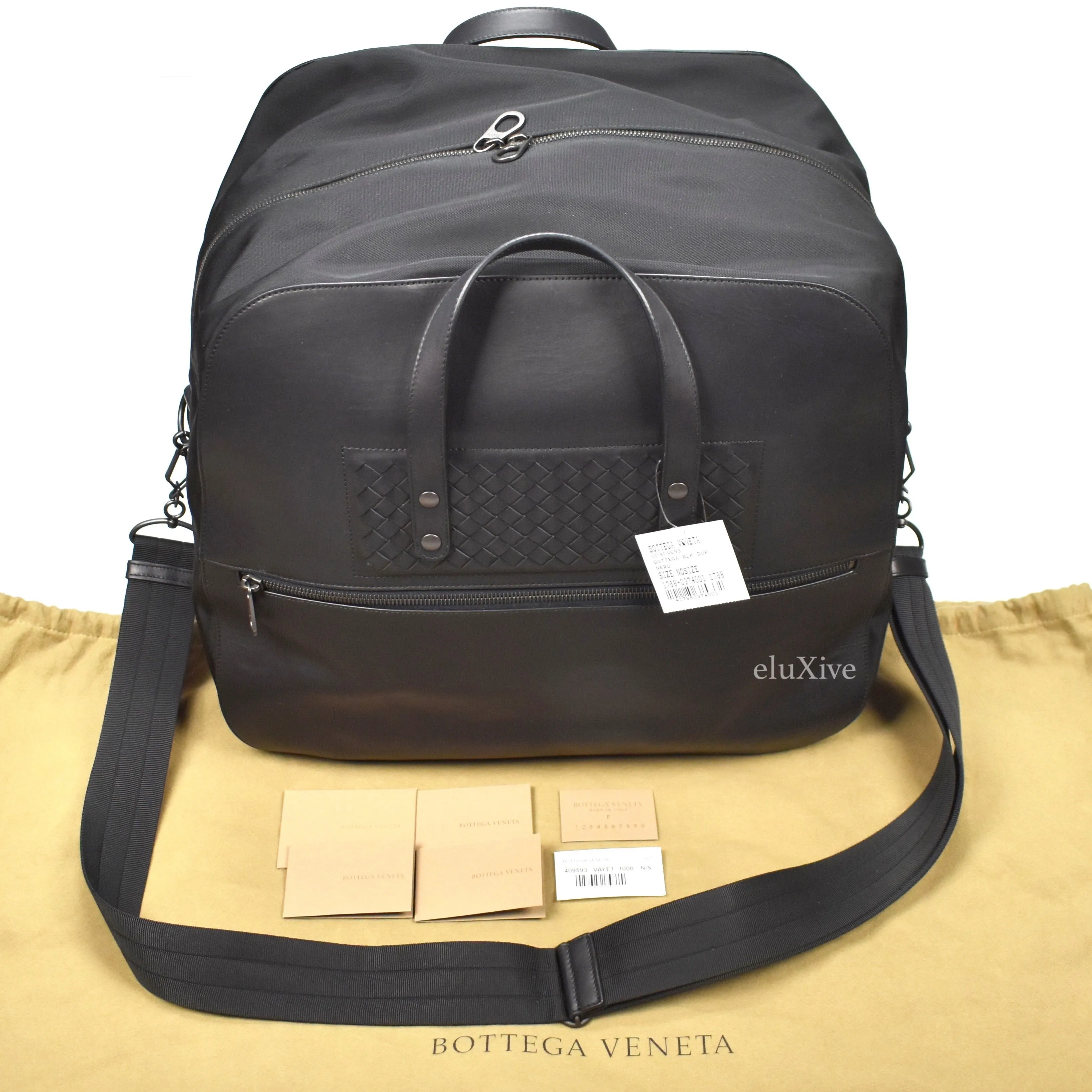 Bottega Veneta - Leather & Nylon Carry On Duffle Bag