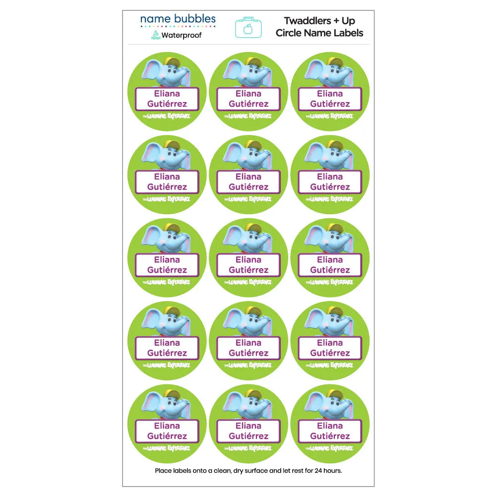 Bubbles Twaddlers   Up Circle Name Labels