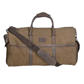 Canvas Duffle Bag with Leather Accents