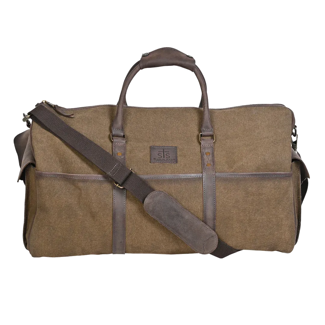 Canvas Duffle Bag with Leather Accents