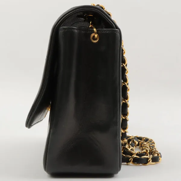 Chanel Around 1998 Made Mademoiselle Stitch Turn-Lock Chain Bag Black