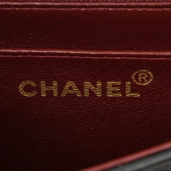 Chanel Around 1998 Made Mademoiselle Stitch Turn-Lock Chain Bag Black