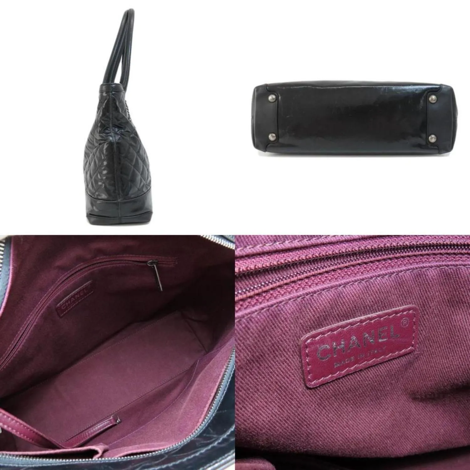 Chanel Matelassé  Patent Leather Tote Bag (Pre-Owned)