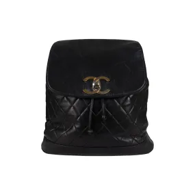 Chanel Vintage Quilted Lambskin Drawstring Backpack - '90s