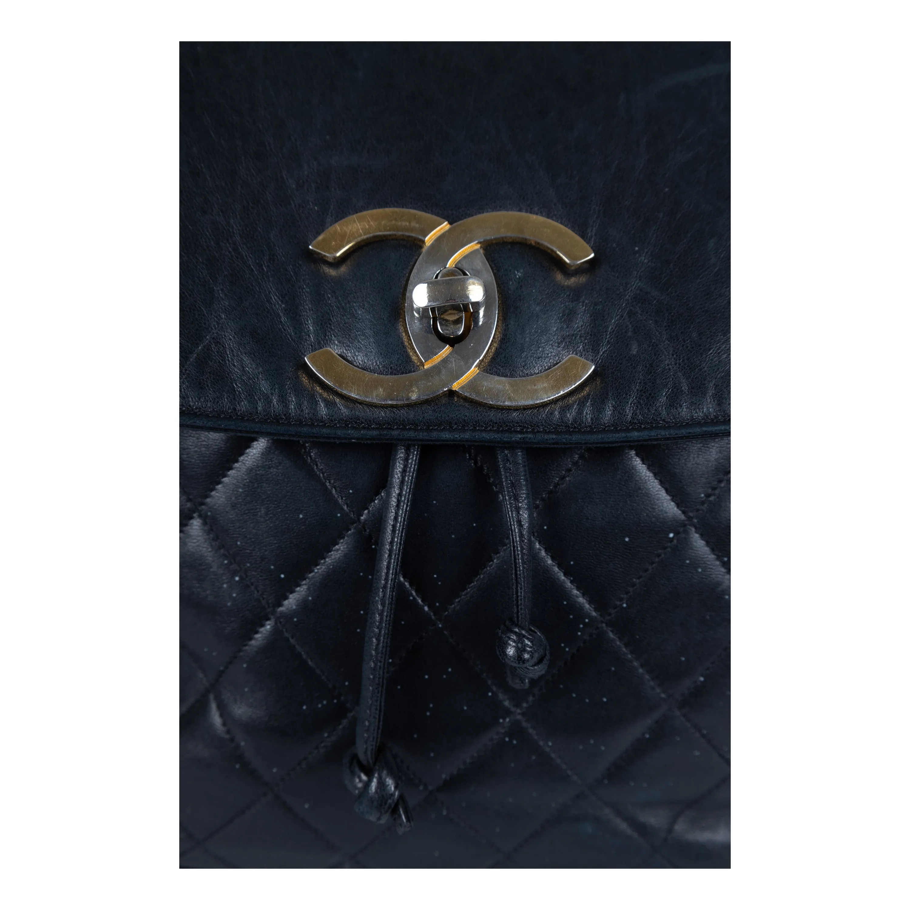 Chanel Vintage Quilted Lambskin Drawstring Backpack - '90s