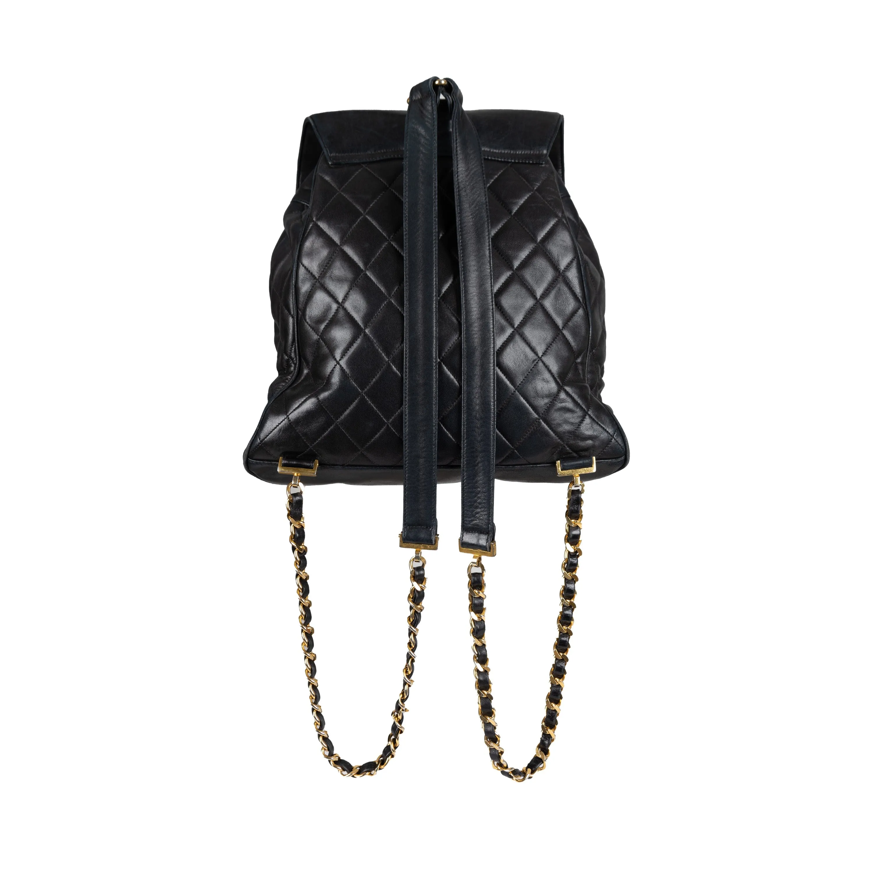 Chanel Vintage Quilted Lambskin Drawstring Backpack - '90s