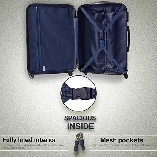 Coolife Luggage 3 Piece Set Suitcase Spinner Hardshell Lightweight TSA Lock 4 PC.