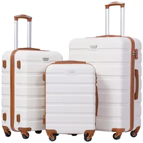 Coolife Luggage 3 Piece Set Suitcase Spinner Hardshell Lightweight TSA Lock 4 PC.