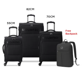 Delsey Vanguard 3Piece Set Expandable Luggage Trolley    Free Delsey Agreable Backpack