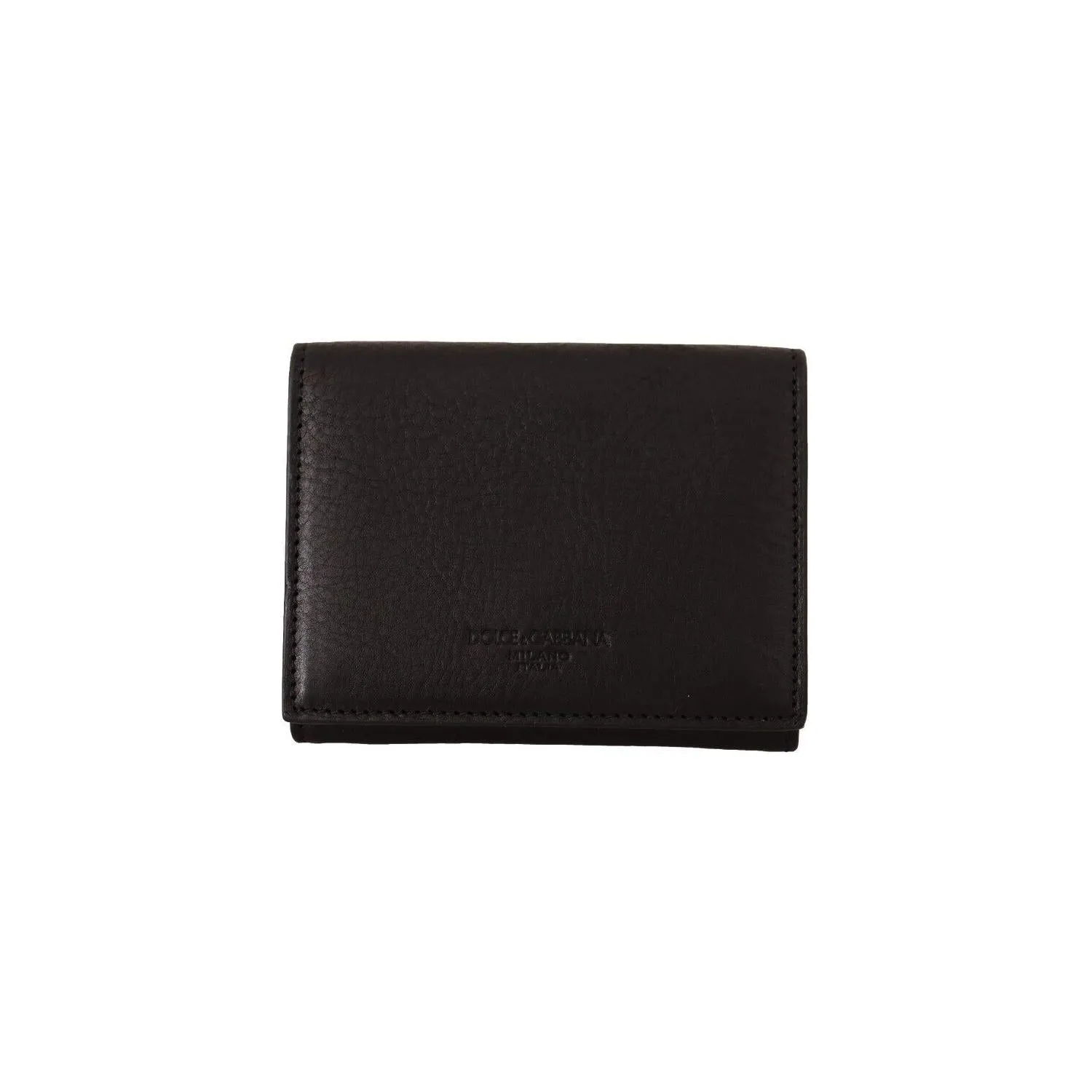 Dolce & Gabbana Elegant Black Leather Trifold Multi Kit