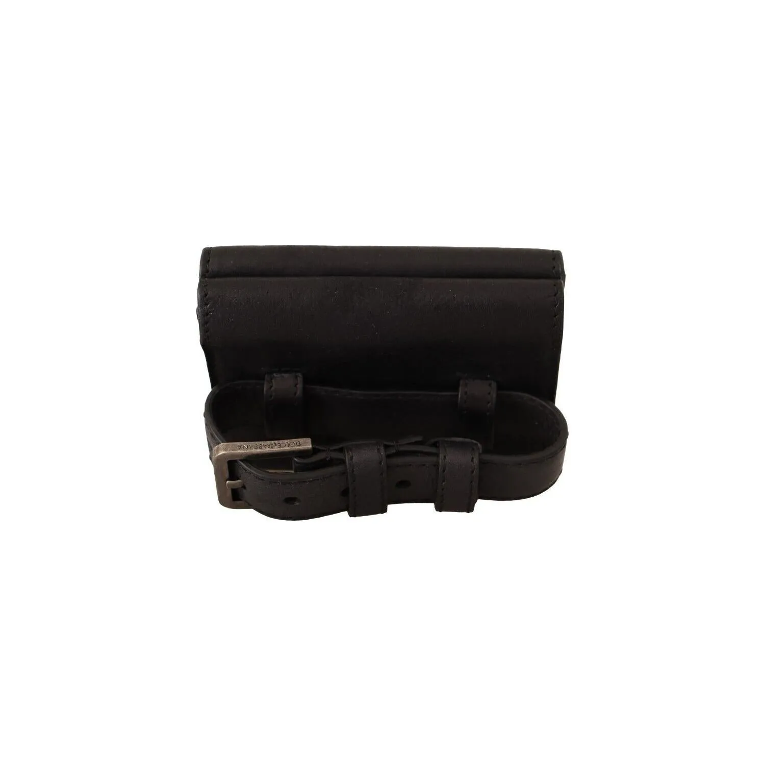 Dolce & Gabbana Elegant Black Leather Trifold Multi Kit
