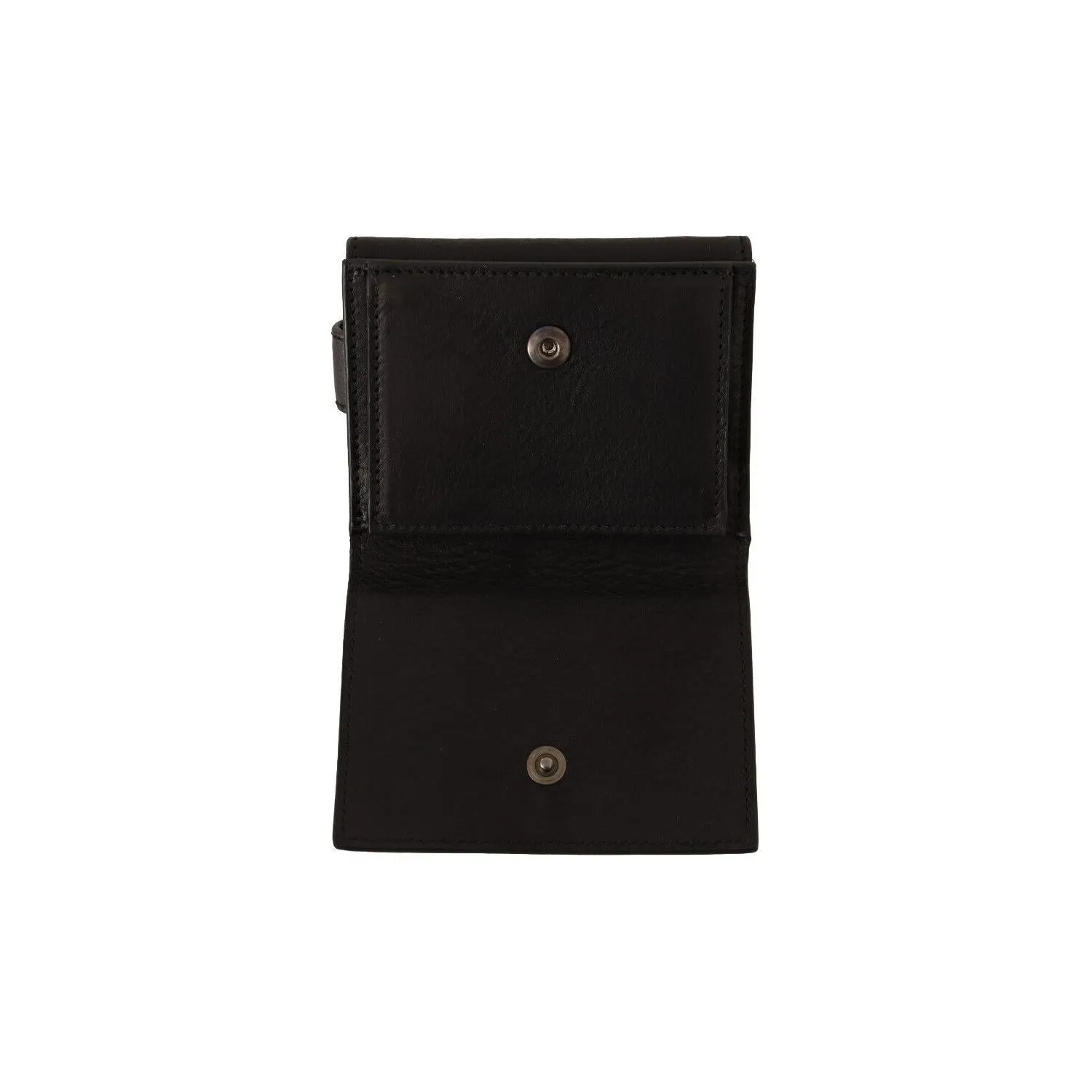 Dolce & Gabbana Elegant Black Leather Trifold Multi Kit