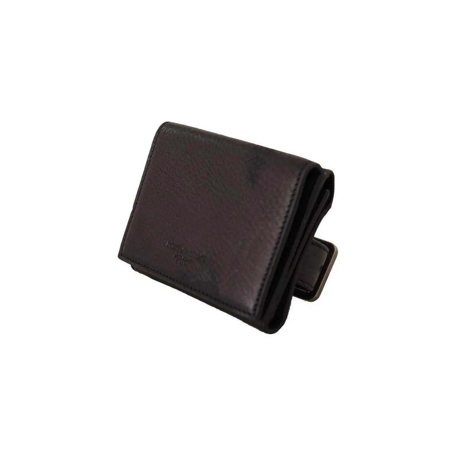 Dolce & Gabbana Elegant Black Leather Trifold Multi Kit