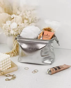 ELIZA NEOPRENE MAKEUP BAG SILVER