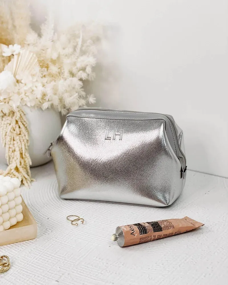 ELIZA NEOPRENE MAKEUP BAG SILVER