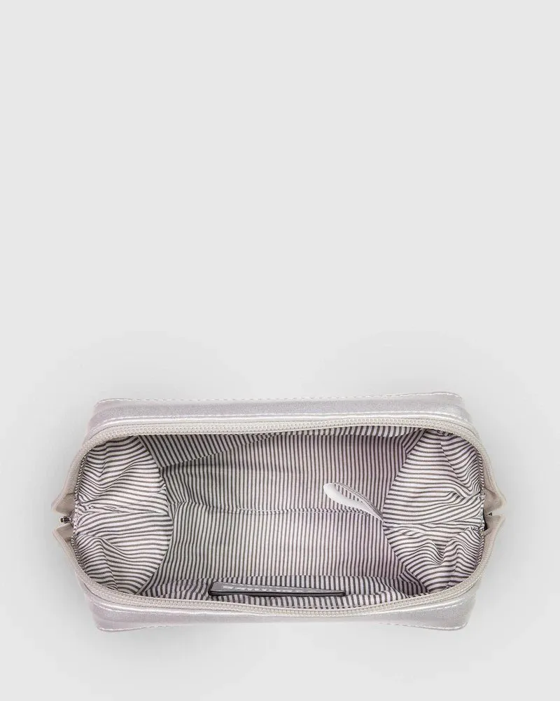 ELIZA NEOPRENE MAKEUP BAG SILVER