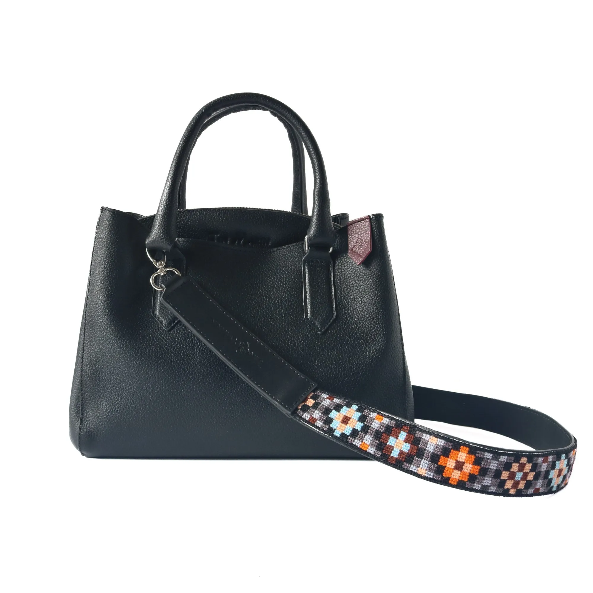 Emma Leather Satchel - Black