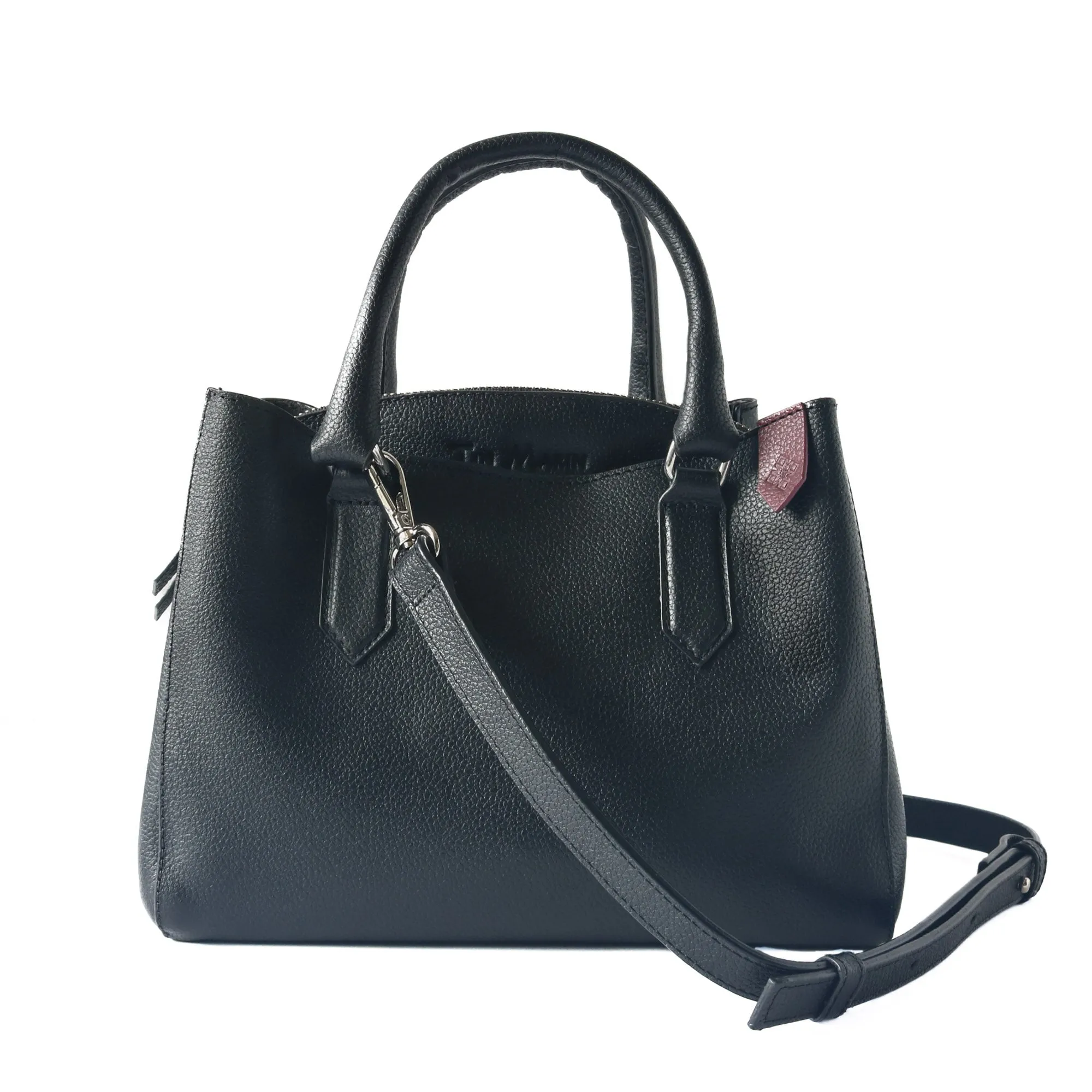 Emma Leather Satchel - Black