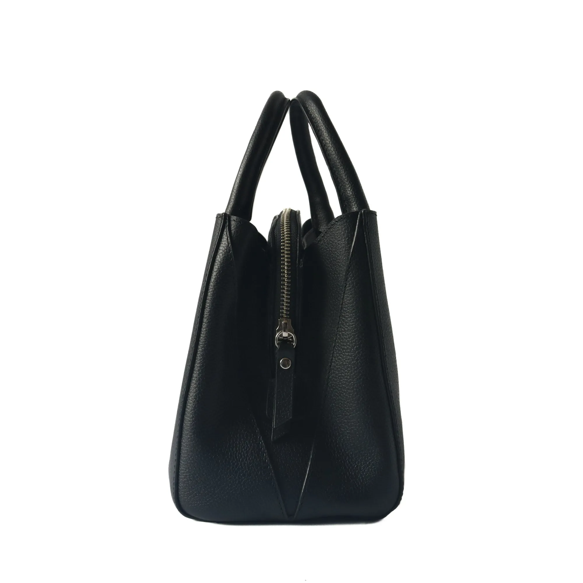 Emma Leather Satchel - Black