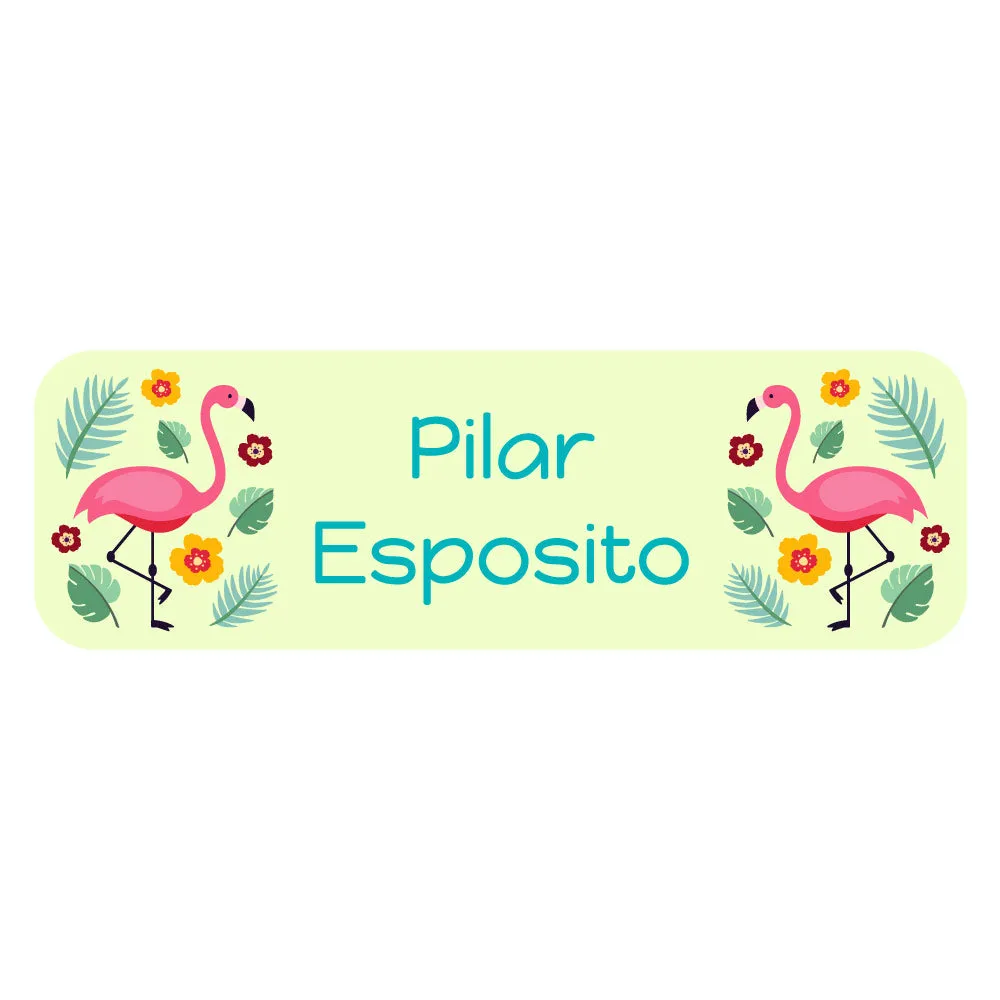 Flamingo Large Rectangle Name Labels