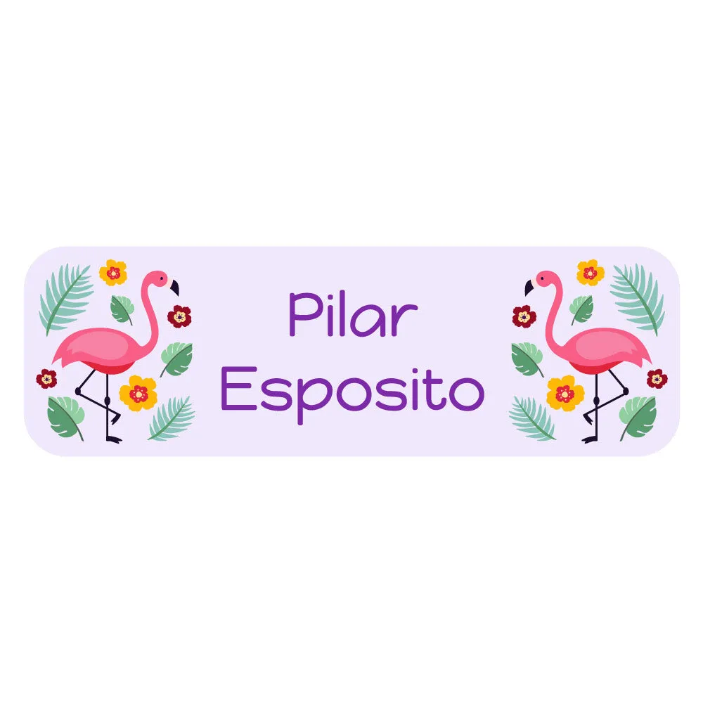 Flamingo Large Rectangle Name Labels
