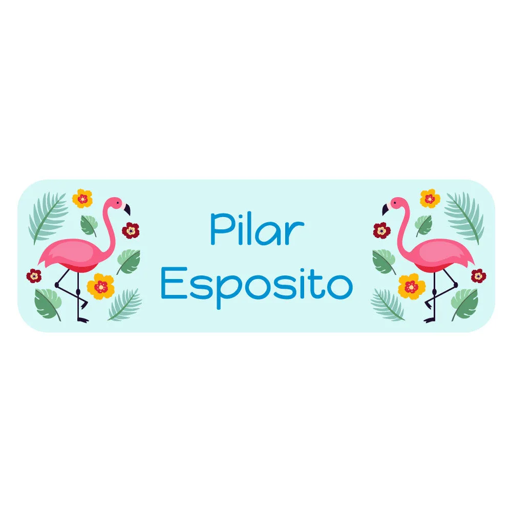 Flamingo Large Rectangle Name Labels