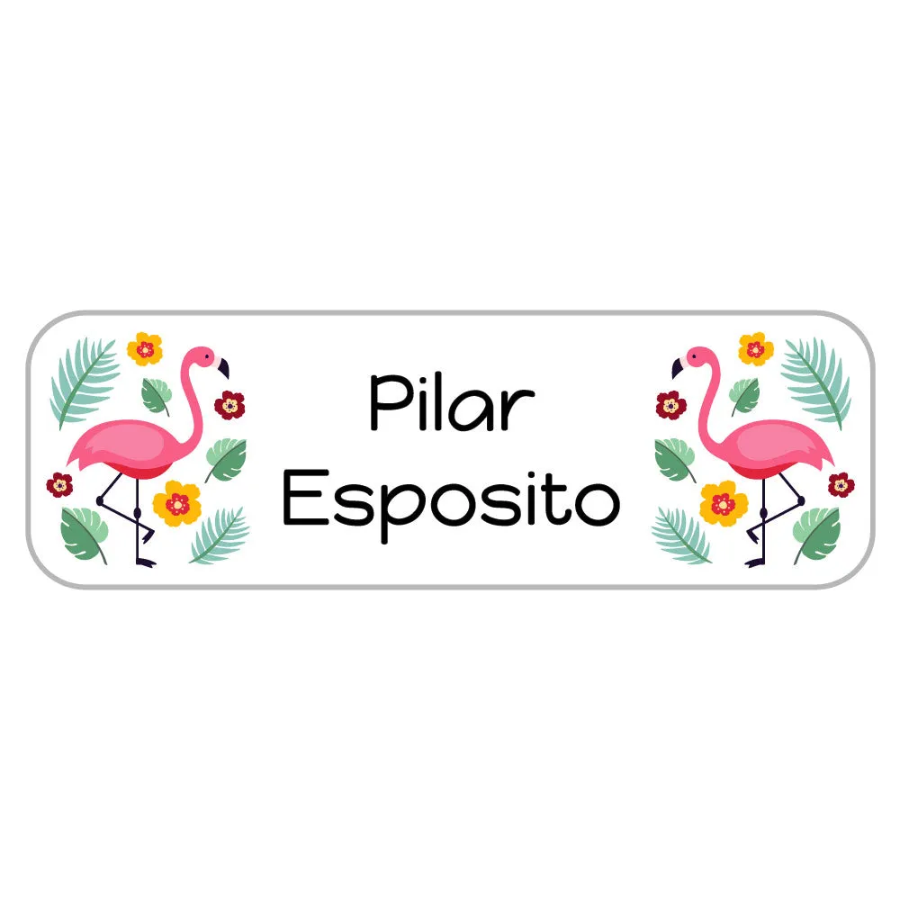 Flamingo Large Rectangle Name Labels