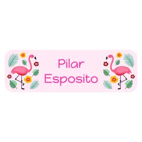 Flamingo Large Rectangle Name Labels