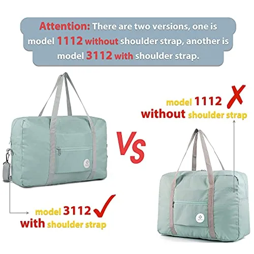 For Spirit Airlines Foldable Travel Duffel Bag Tote Carry on Luggage Sport Duffle Weekender Overnight for Women and Girls (1112 Mint Green)