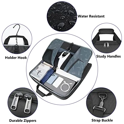 Garment Bags for Travel, Large Suit Travel Bag for Men Women with Shoulder Strap, Mancro Foldable Carry On Garment Bag Gifts for Business Trip - 2 in 1 Hanging Suitcase Luggage Bags for Travel, Black