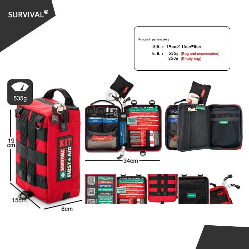 Handy First Aid Kit for Travel Survival Kit Rescue Treatment