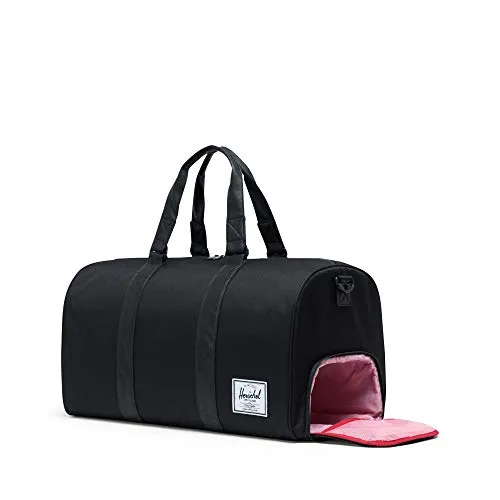 Herschel Novel Duffel Bag, Black/Black Synthetic Leather, Classic 42.5L