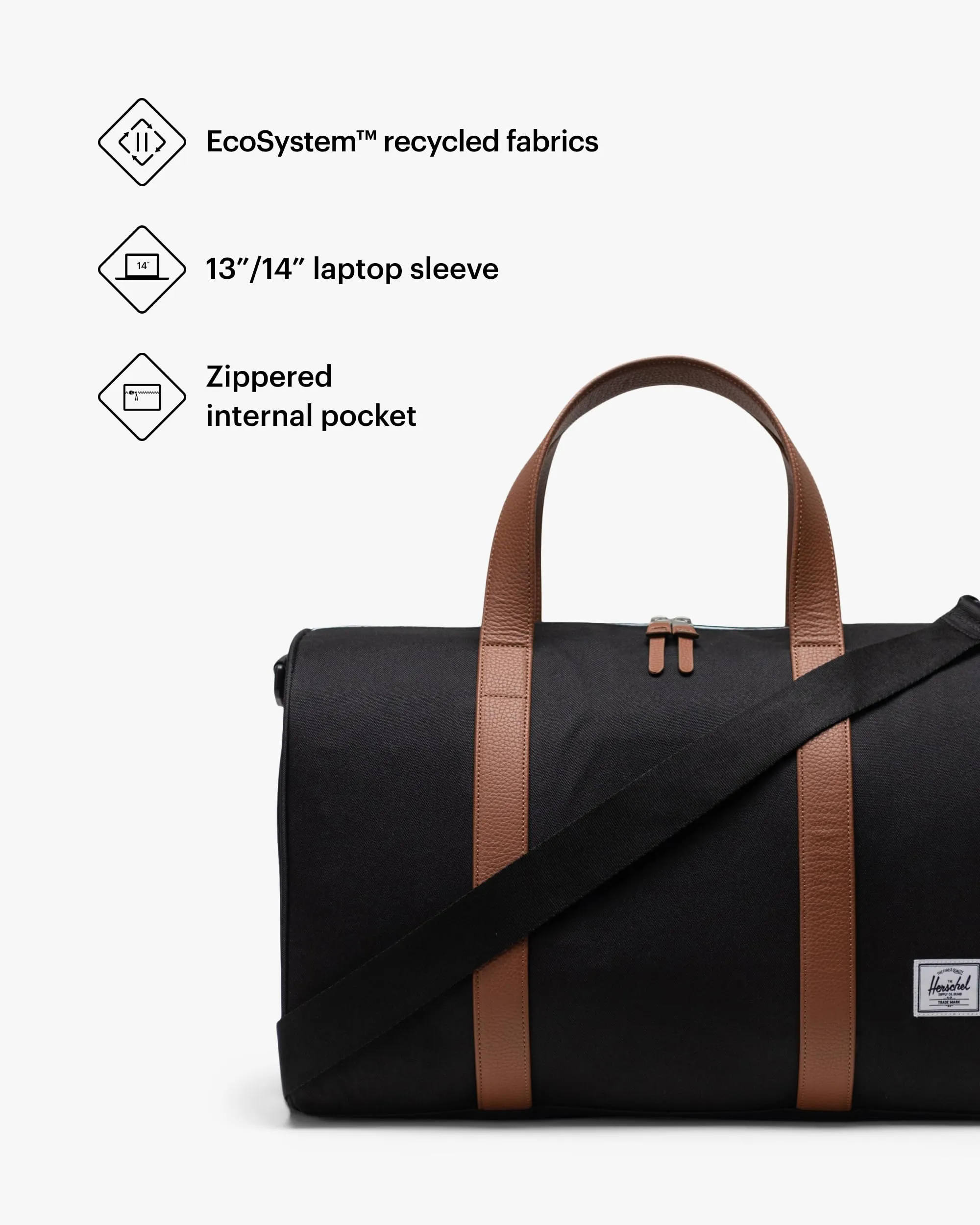 Herschel Supply Co. Herschel Novel Carry On Duffle, Black, Carry-on-26.5L