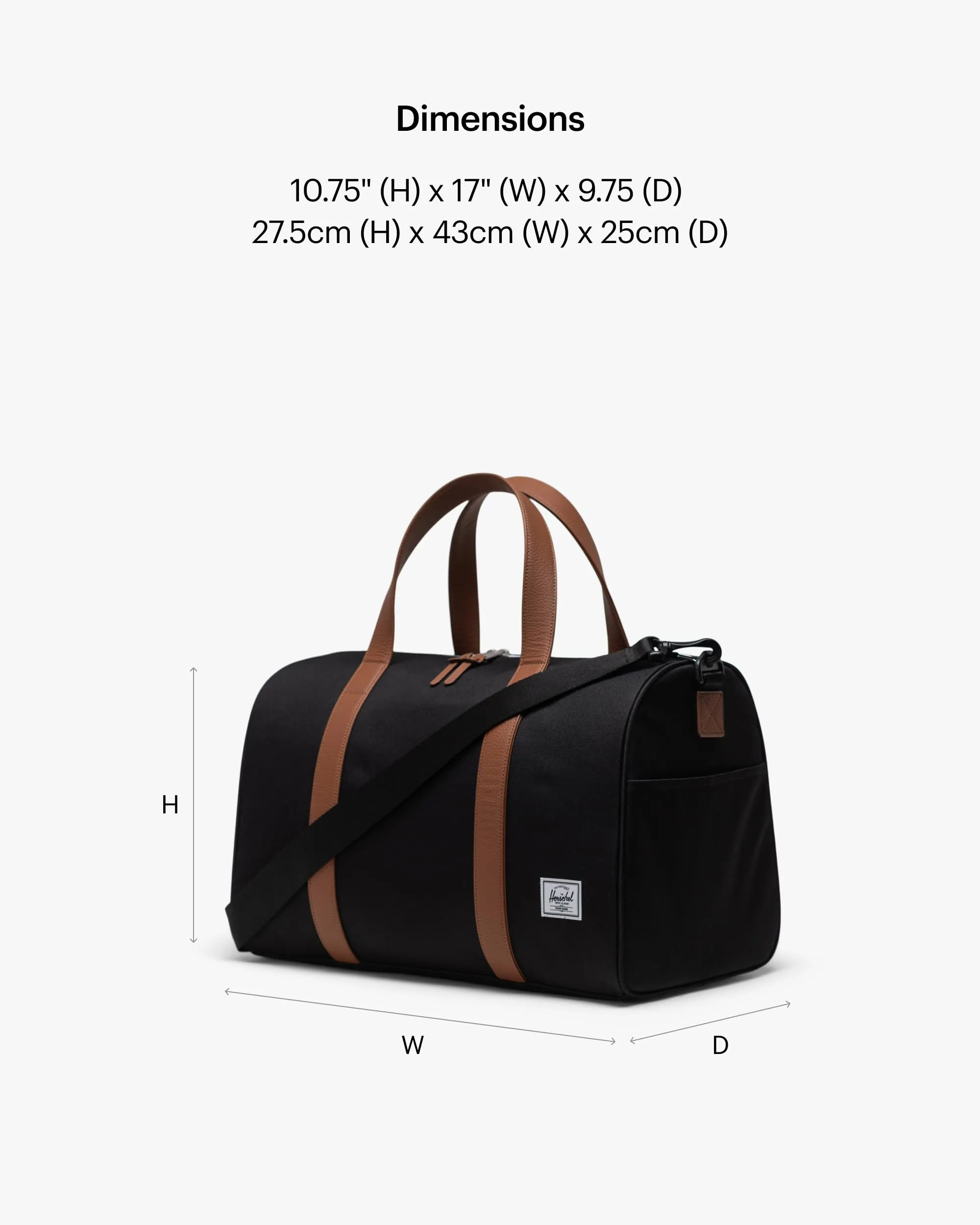 Herschel Supply Co. Herschel Novel Carry On Duffle, Black, Carry-on-26.5L