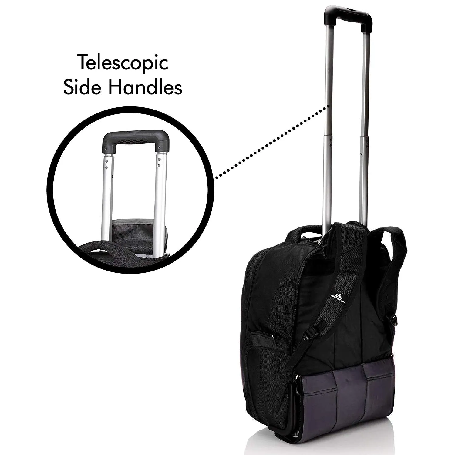 High Sierra Rev Wheeled Laptop Backpack, Black