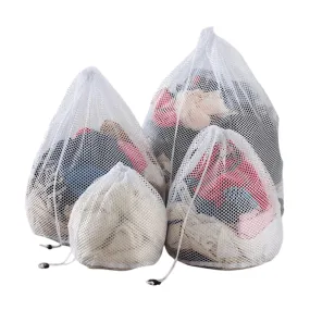 Laundry Mesh Bag, Durable Mesh Material, Drawstring Closure, Multipurpose Use, Protects Clothes, Available in Multiple Sizes