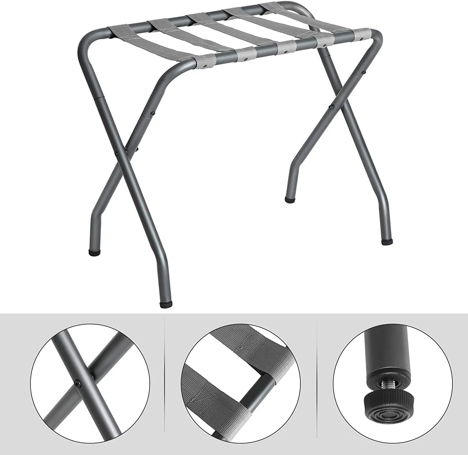 Metal Folding Luggage Rack, Pack of 2, Gray