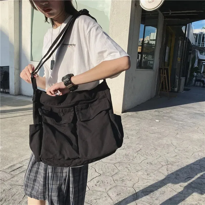 Modern Large Capacity Canvas Women's Satchel Shoulder Handbag Casual Messenger Crossbody Bags