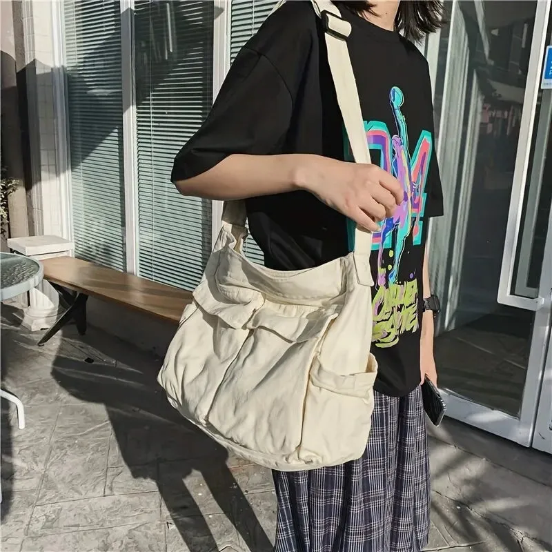 Modern Large Capacity Canvas Women's Satchel Shoulder Handbag Casual Messenger Crossbody Bags