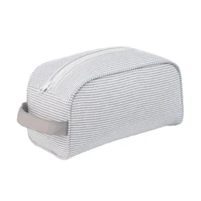Personalized Seersucker Grey Traveler Pouch
